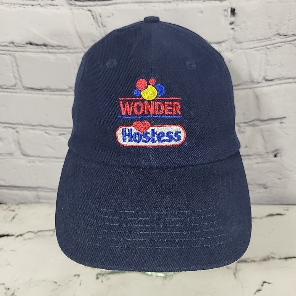 Vintage Wonder Bread Hostess Cakes Hat Navy Blue Adjustable Corduroy Cap